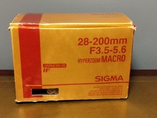 Sigma Hyperzoom Macro 28-200mm Camera Lens, Boxed, Untested