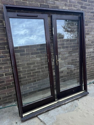 Wooden french doors patio - french,