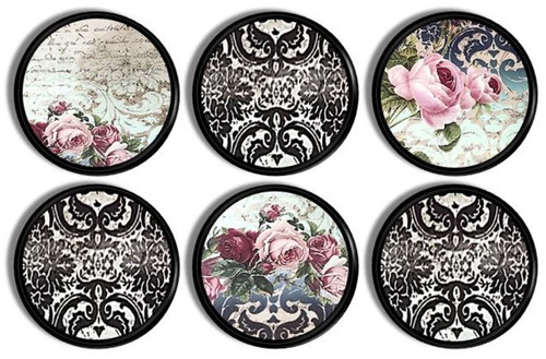 Floral damask cabinet knobs - cabinet,