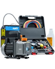 OMT 4cfm 1/3 hp Vacuum Pump and Manifold Gauge Set for Auto HVAC w Leak Detector