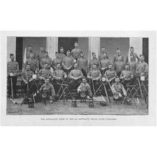 2nd Battalion Royal Scots Fusiliers Signalling Team - Antique Print 1895