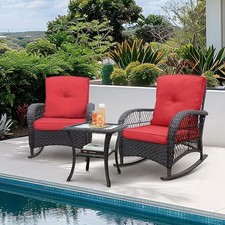 2 Seat Rattan Rocking Bistro