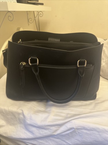 Black leather tote bag - leather,