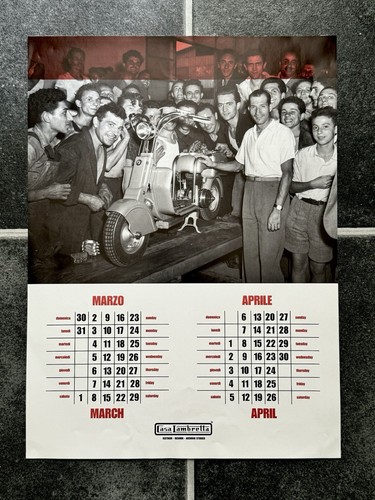 Vintage lambretta calendar - vintage,