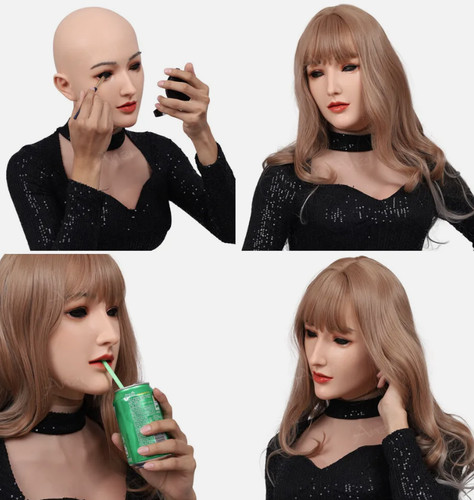 Realistic silicone female head - silicone,