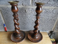 Pair Antique Barley Twist Oak
