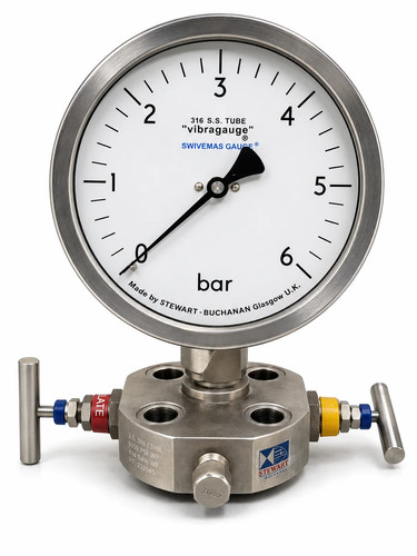 Stewarts pressure gauge with - stewarts,