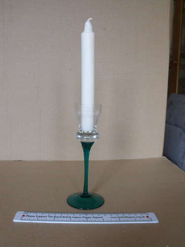 Tall glass candle holder with - tall,