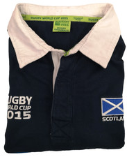 Scotland 2015 World Cup Rugby Union Shirt L/46" Long Sleeve Navy Used EBSK4635