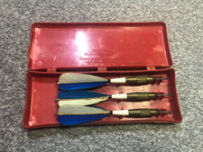 Vintage Tru-Flite (Sports) Feather Darts – Brass Barrel Set in Original Red Case
