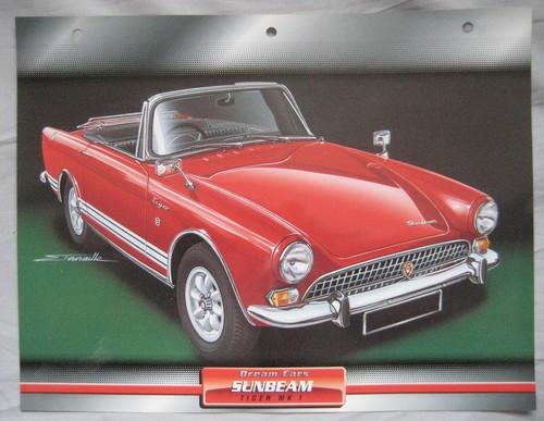 Sunbeam tiger dream cars card - tiger,