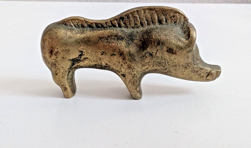 Wild pig boar figurine - , metal