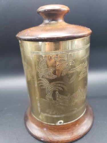 Vintage copper and brass tea - vintage,