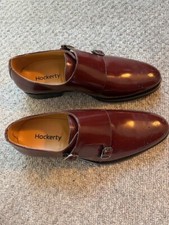 Brand new - Hockerty men's bespoke oxblood monk shoes in calf leather size 7.5