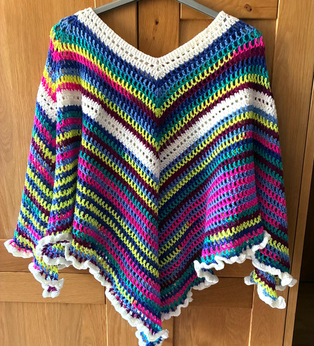 Crochet poncho festival - crochet, multi