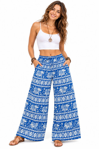 Womens blue elephant harem - blue,