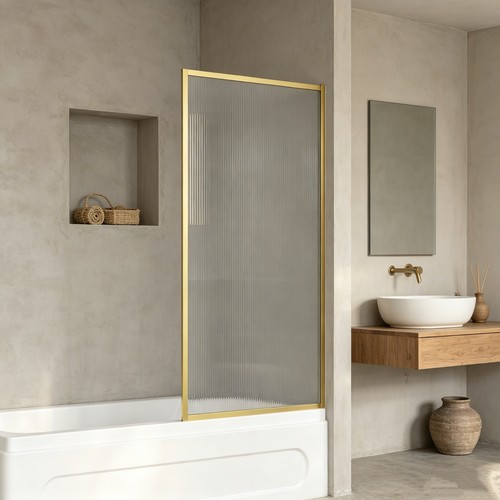 Brushed brass over bath - brushed, shower