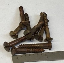 1”x6 LIGHT BMA STEEL RAISED HEAD SLOTTED WOOD SCREWS NETTLEFOLDS 10no