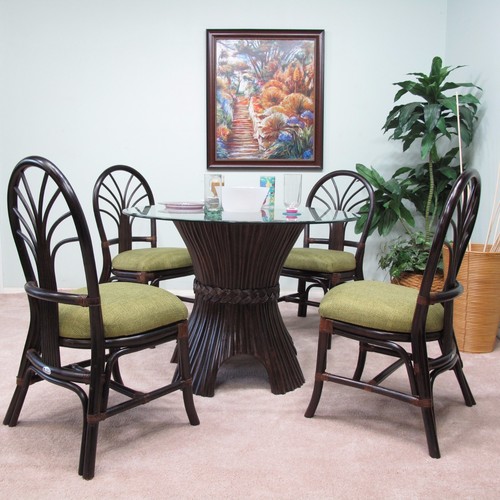 Rattan dining set - dining, 5