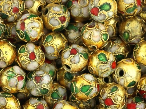 30x 6mm gold floral - 30x,