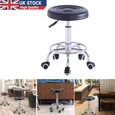 Round/Saddle Swivel Adjustable Salon Stool Massage Spa Lift Barber Chair Black