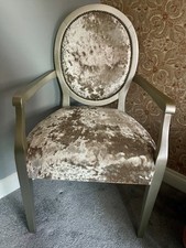 Louis,  French Style/ Boutique Taupe Velour Armchair 