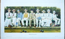 VINTAGE PRINT by JEDD - BOWLS - 60 x 33cms - EXCELLENT CONDITION