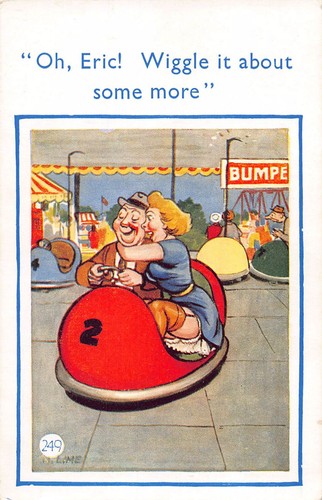 Postcard comic fairground - postcard,