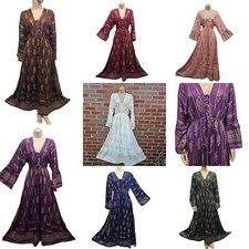 Elegant Bohemian Maxi Dress Formal Pockets Trendy Fashion One Size 8 10 12 14 16