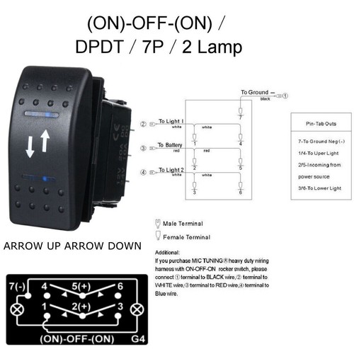 Blue led light dash - led, rocker