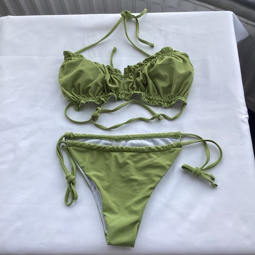 Tiny green bikini halter - tiny,
