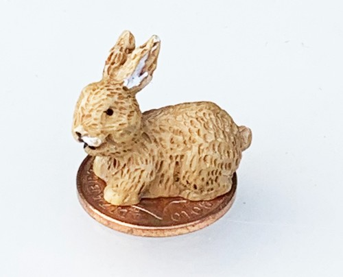 Dolls house brown rabbit - brown,