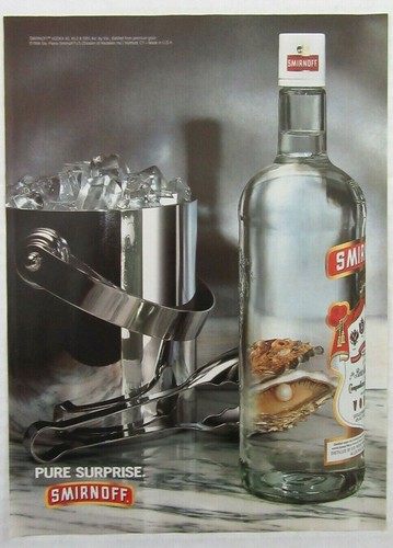 1994 smirnoff vodka pure - smirnoff, "pure