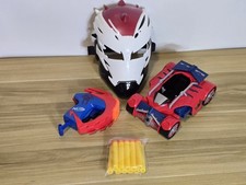 Nerf Spider-Man Maximum Venom Venomized Iron Man Mask Gun + Car Bundle + Bullets