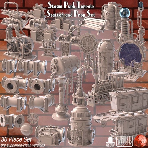 Steampunk terrain set 3d - terrain, –