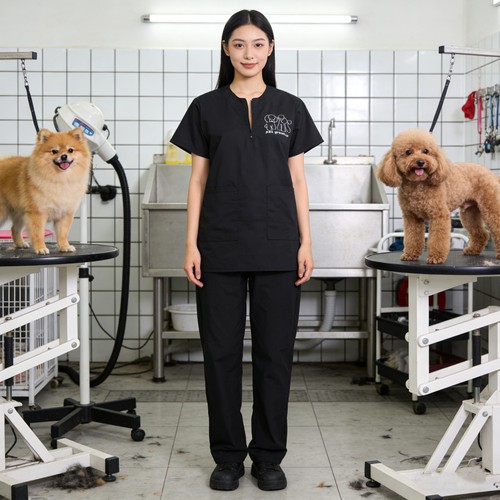 Dog pet grooming work clothes - dog,
