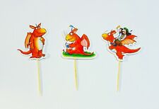Handmade Zog cupcake toppers