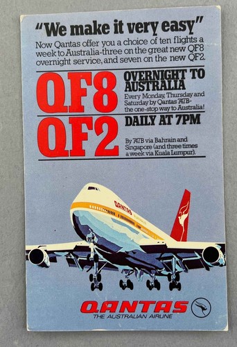 Qantas vintage airline leaflet - qantas,