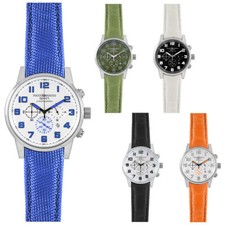 Mens Watch ROCCOBAROCCO SPORT RIO Chrono Leather Cordura Coloured 50mt Summer