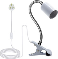 Clip on Lamp, Clip on Reading Light with Metal Base, 220CM Clamp on Bedside Ligh