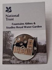 National Trust FOUNTAINS ABBEY Christmas Charity Pin Badge. Free Post