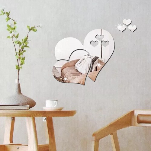 Love heart mirror tiles - 3,