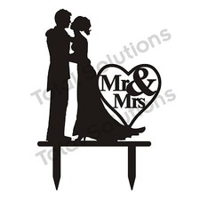 Black Silhouette Mr and Mrs /
