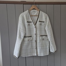 Boucle Style Blazer Jacket Size XL (14)
