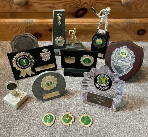 Vintage mixed sports trophies - vintage,