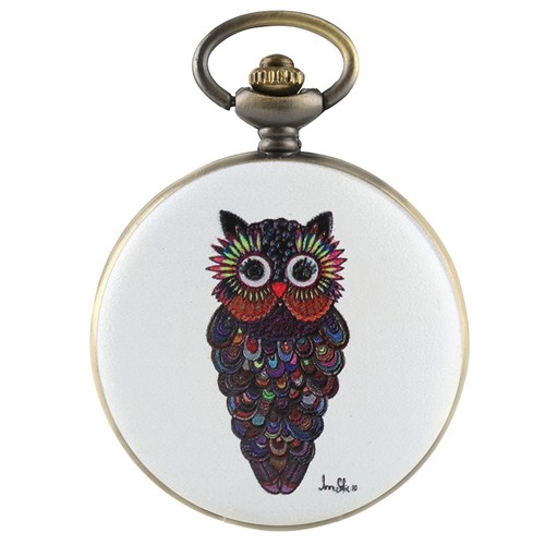 Bronze colorful owl design men - bronze,