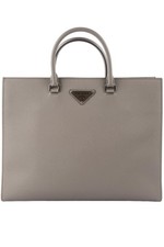 PRADA GREY SAFFIANO LEATHER