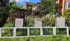 5 Antique Edwardian Stain Glass Windows Art Nouveau c.1918 Leaded Glass Bay Set