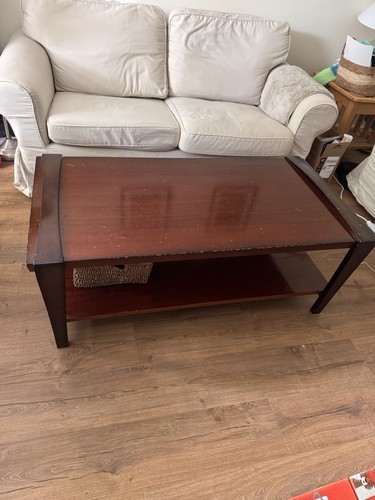 Mahogany veneer coffee - veneer, table