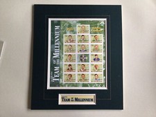 Gaelic Football Millennium Team limited edition stamps page framed  Ref 60231